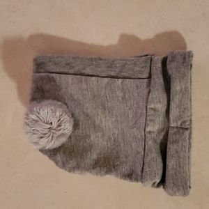 Cute doggie hat.  Grey, small made with tshirt material.